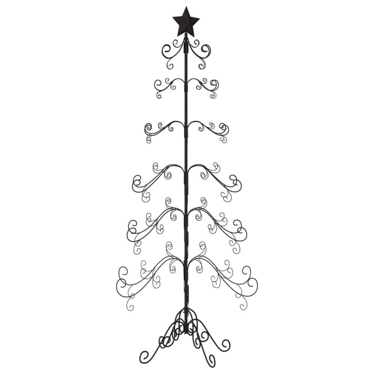 VIDAXL Arbre de Noël en metal pour decoration noir 180 cm