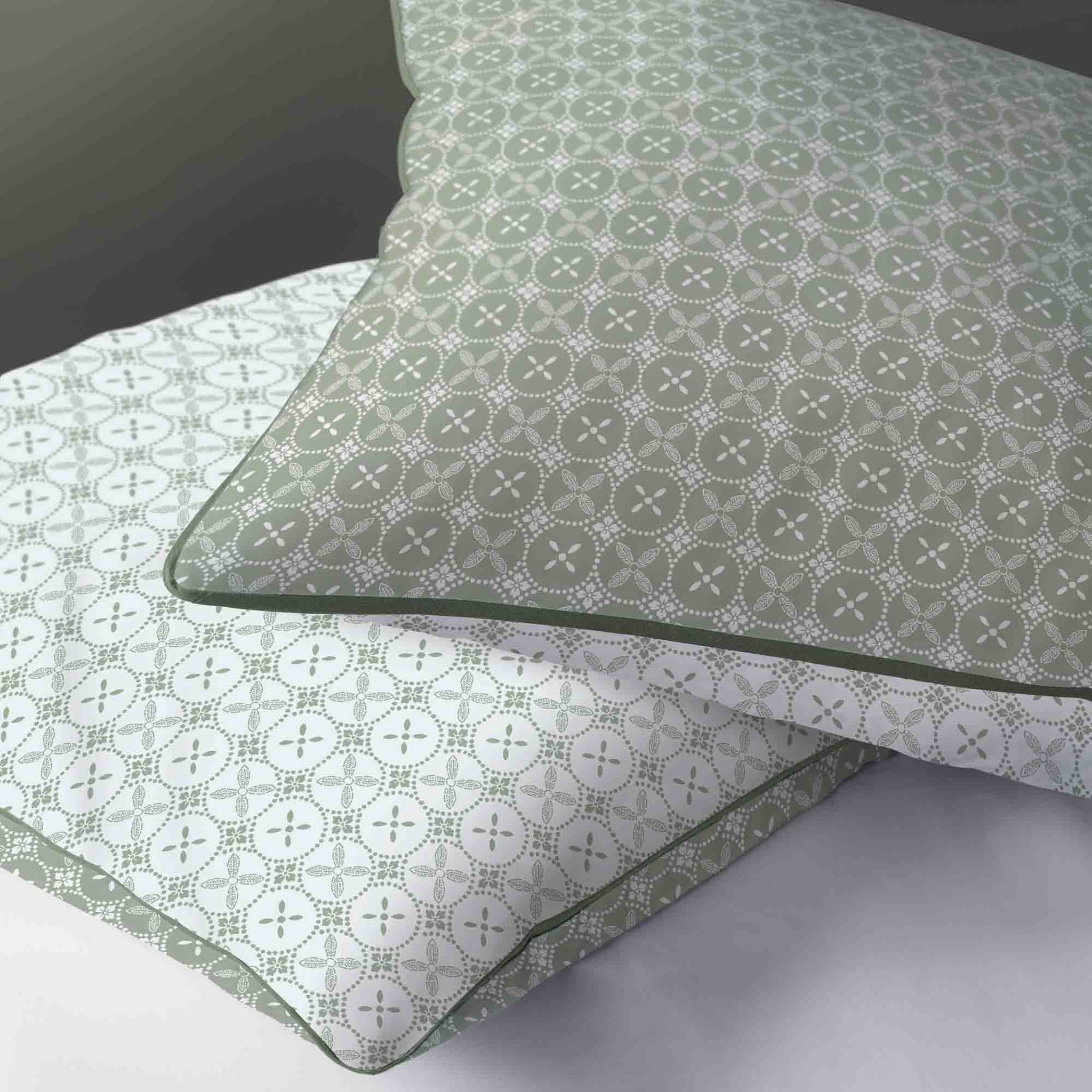 Voir la diapositive 2 : MATT & ROSE Parure housse de couette en coton 57 fils TENDANCE CERAMIQUE