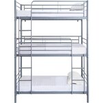 Habitat et Jardin Lit superposé en métal triple  HAVIN  - 90 x 190 cm - Gris