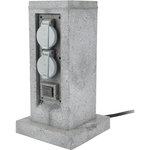 ZENITECH Enrouleur pierre 4x16A + 2 inter 5m gris