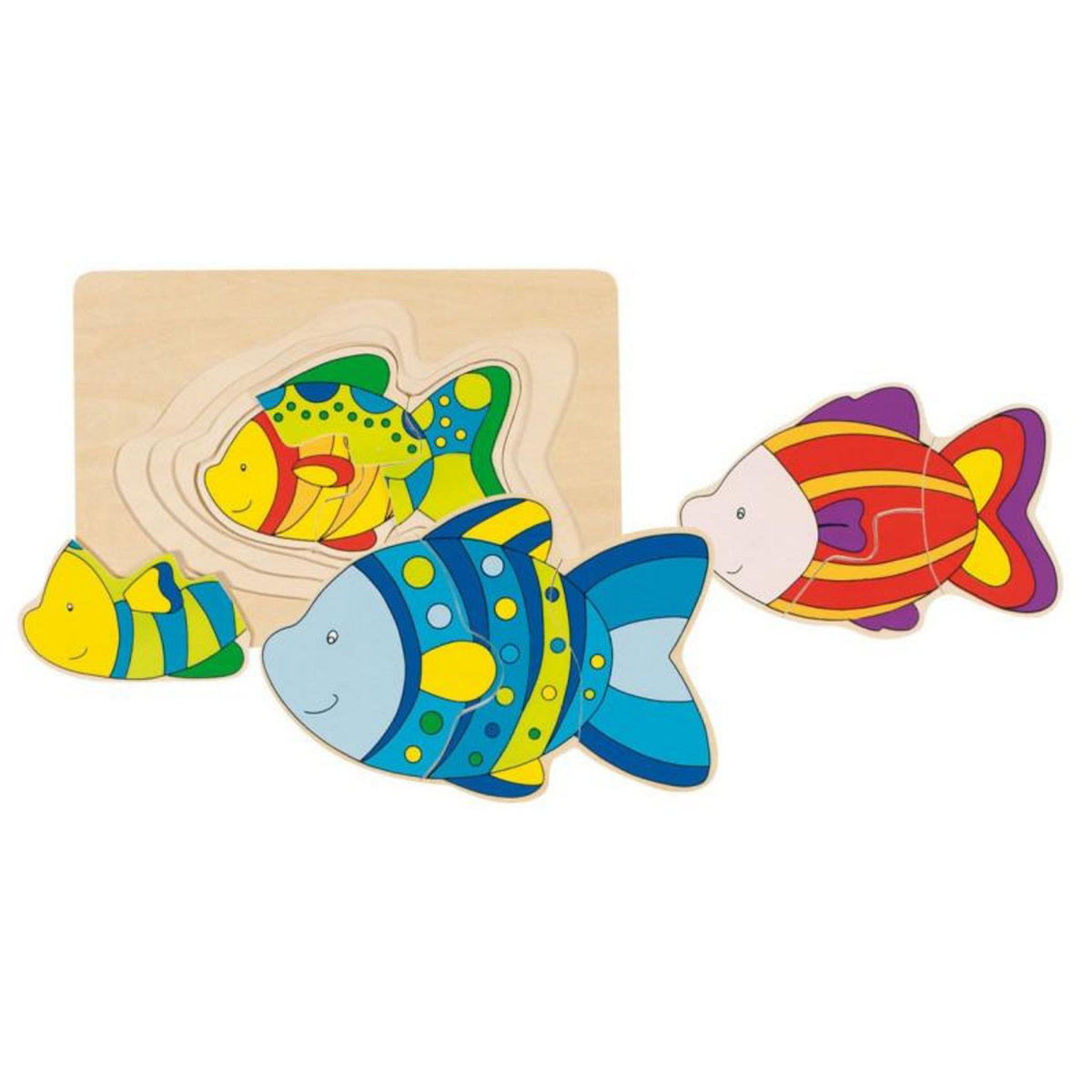 Goki GOKI Fish 3-layer wooden Puzzle