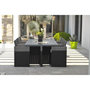 Voir la diapositive 3 : DCB GARDEN Ensemble repas de jardin encastrable - Noir - Résine tressée et plateau aluminium - 8 places - PVC-8-ALU-N - DCB GARDEN