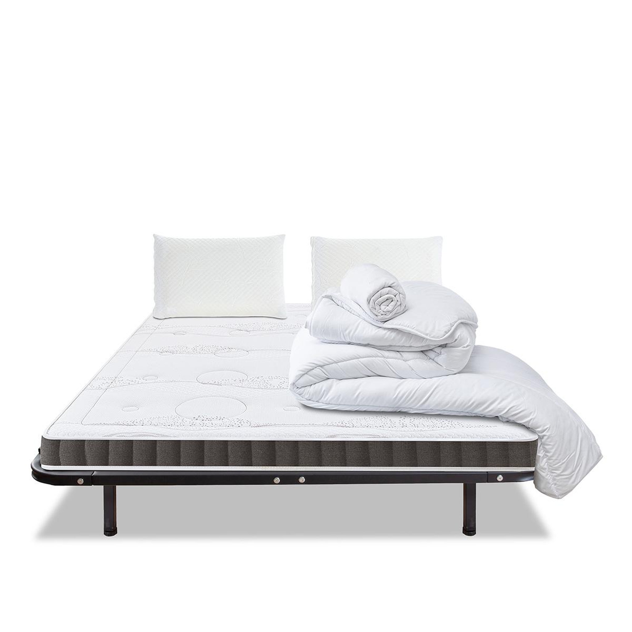 Voir la diapositive 1 : OLYMPE LITERIE Olympe literie | pack prêt à dormir intuition | matelas mémoire de forme + sommier métal + accessoires