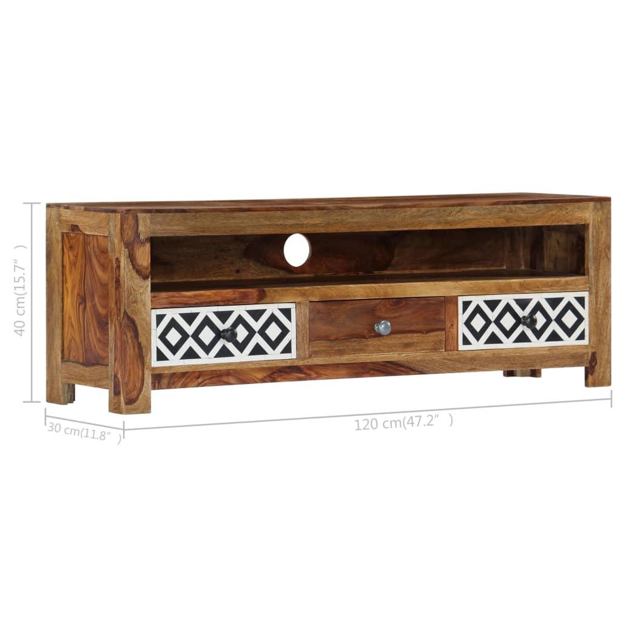 Voir la diapositive 6 : VIDAXL Meuble tv 120x30x40 cm bois de sesham solide