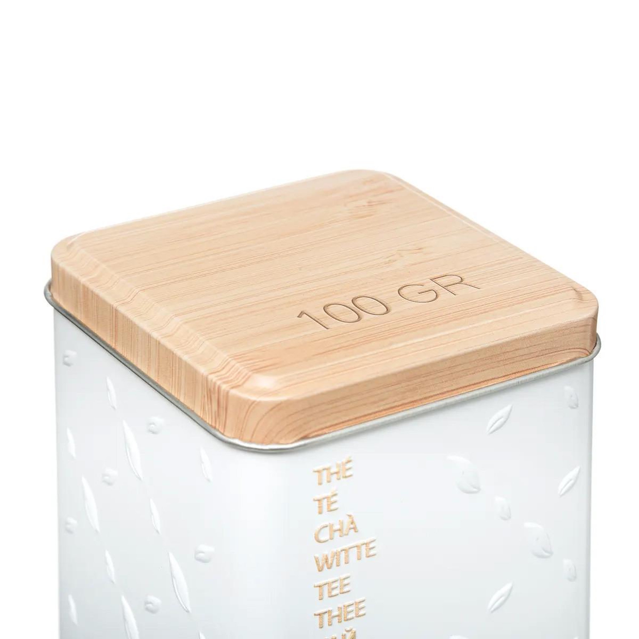 Voir la diapositive 4 : FIVE Boîte à thé en vrac  scandi  17cm blanc