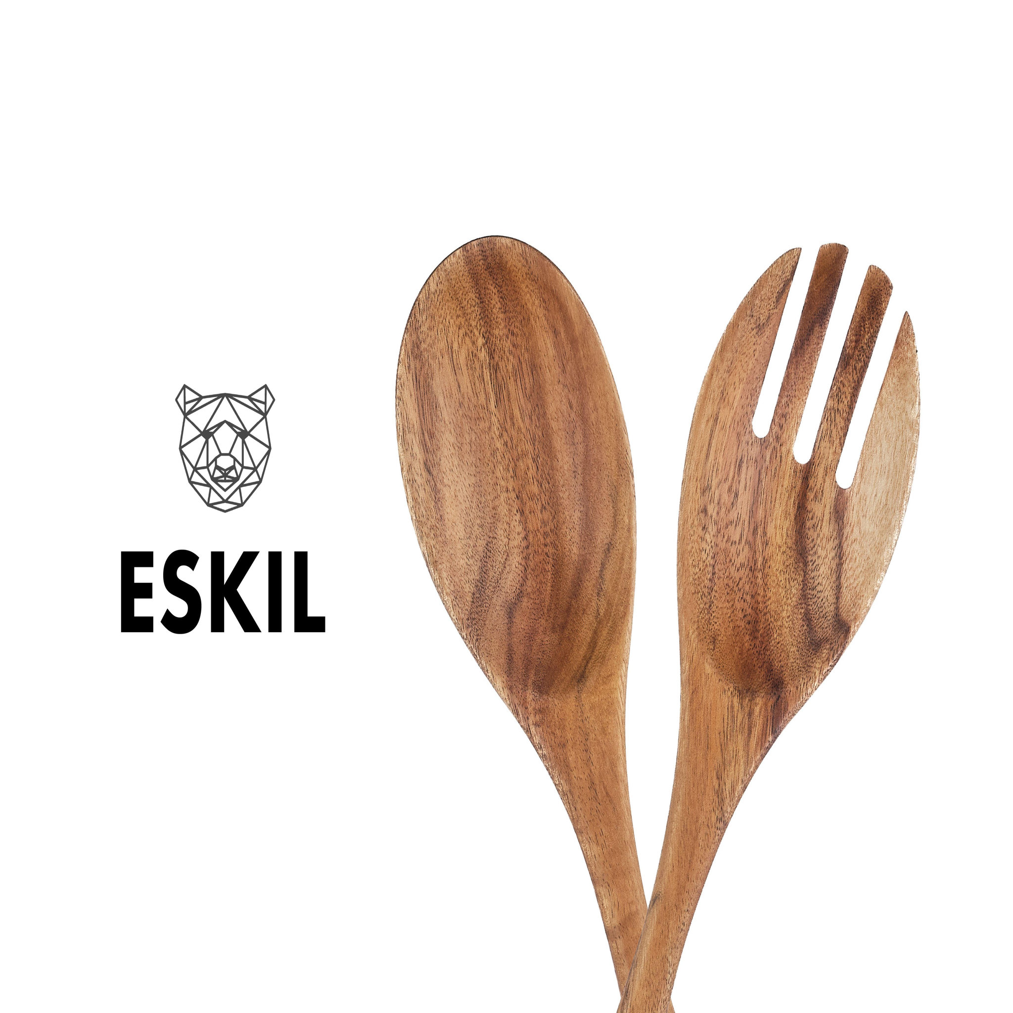 Voir la diapositive 3 : BJORN Couverts à salade en bois d'acacia ESKIL