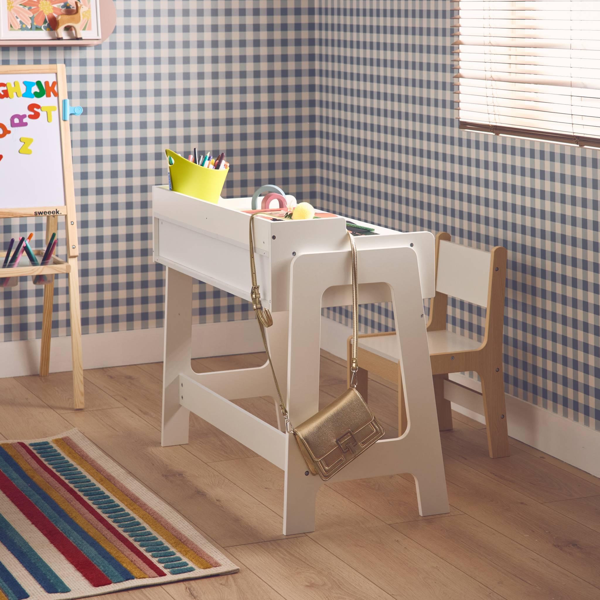 Voir la diapositive 2 : SWEEEK Bureau blanc avec chaise pour enfant