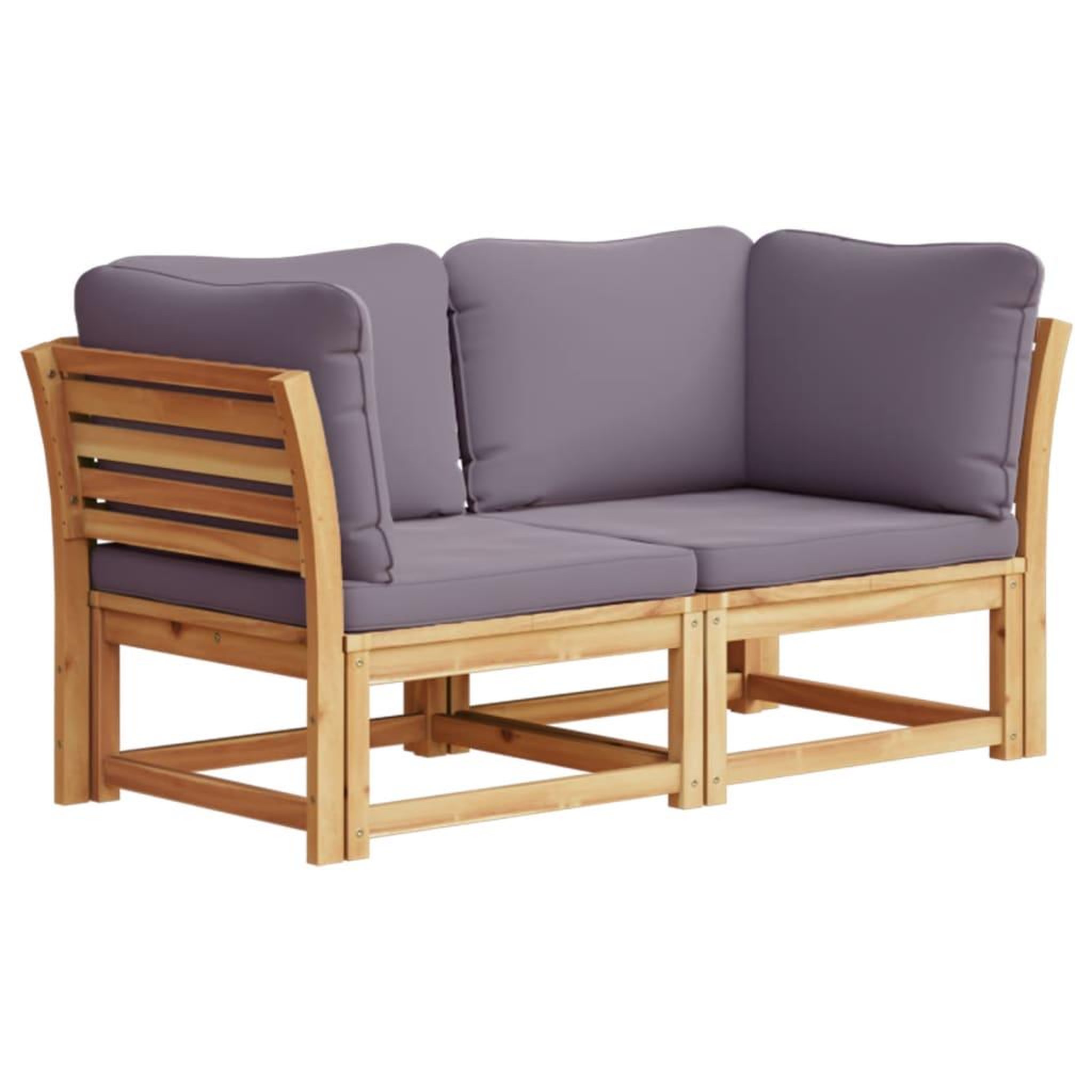 Voir la diapositive 2 : VIDAXL Canape de jardin avec coussins 2 places bois massif d'acacia