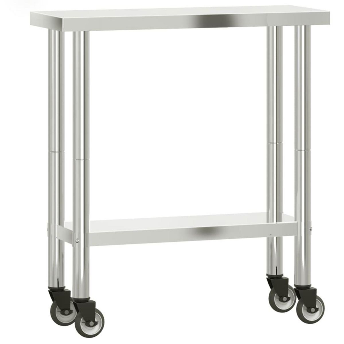 VIDAXL Table de travail de cuisine avec roues 82,5x30x85 cm inox