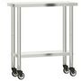 Voir la diapositive 2 : VIDAXL Table de travail de cuisine avec roues 82,5x30x85 cm inox