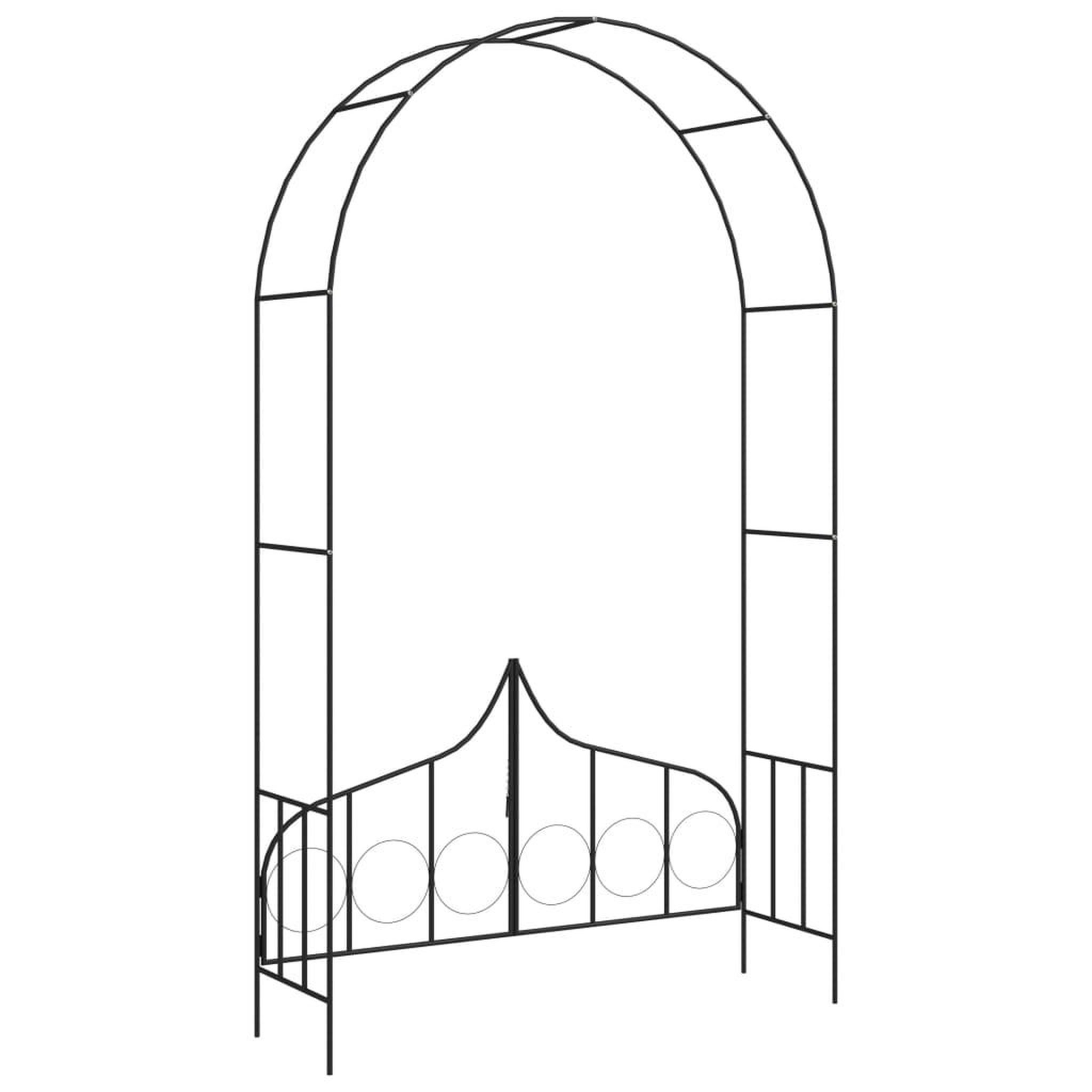 Voir la diapositive 4 : VIDAXL Voute de jardin avec portail Noir 138x40x238 cm Fer