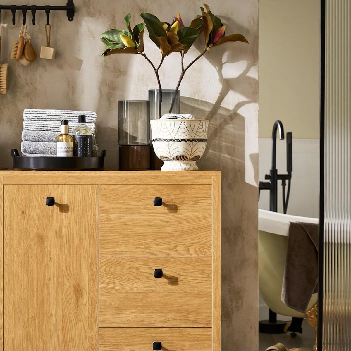 SOBUY SoBuy - Colonne De Salle De Bain à 3 tiroirs - Nordique - BZR97