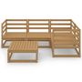Voir la diapositive 3 : VIDAXL Salon de jardin 5 pcs Marron miel Bois de pin massif