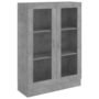 Voir la diapositive 2 : VIDAXL Armoire a vitrine Gris beton 82,5x30,5x115 cm Bois d'ingenierie