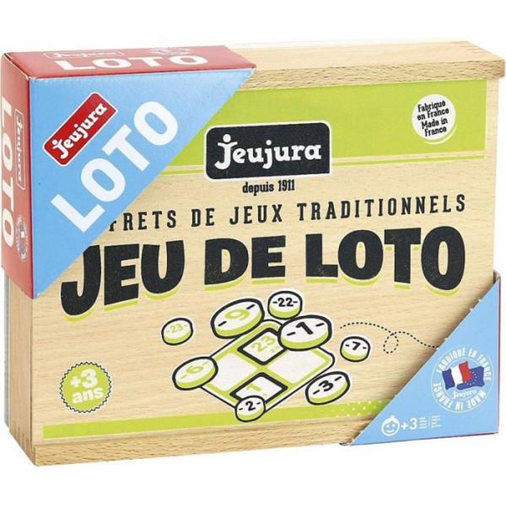 Voir la diapositive 2 : FISHER PRICE PUERICULTURE Jeujura - jeu de loto - coffret en bois - mixte - a partir de 3 ans - 48 cartes de loto en bois