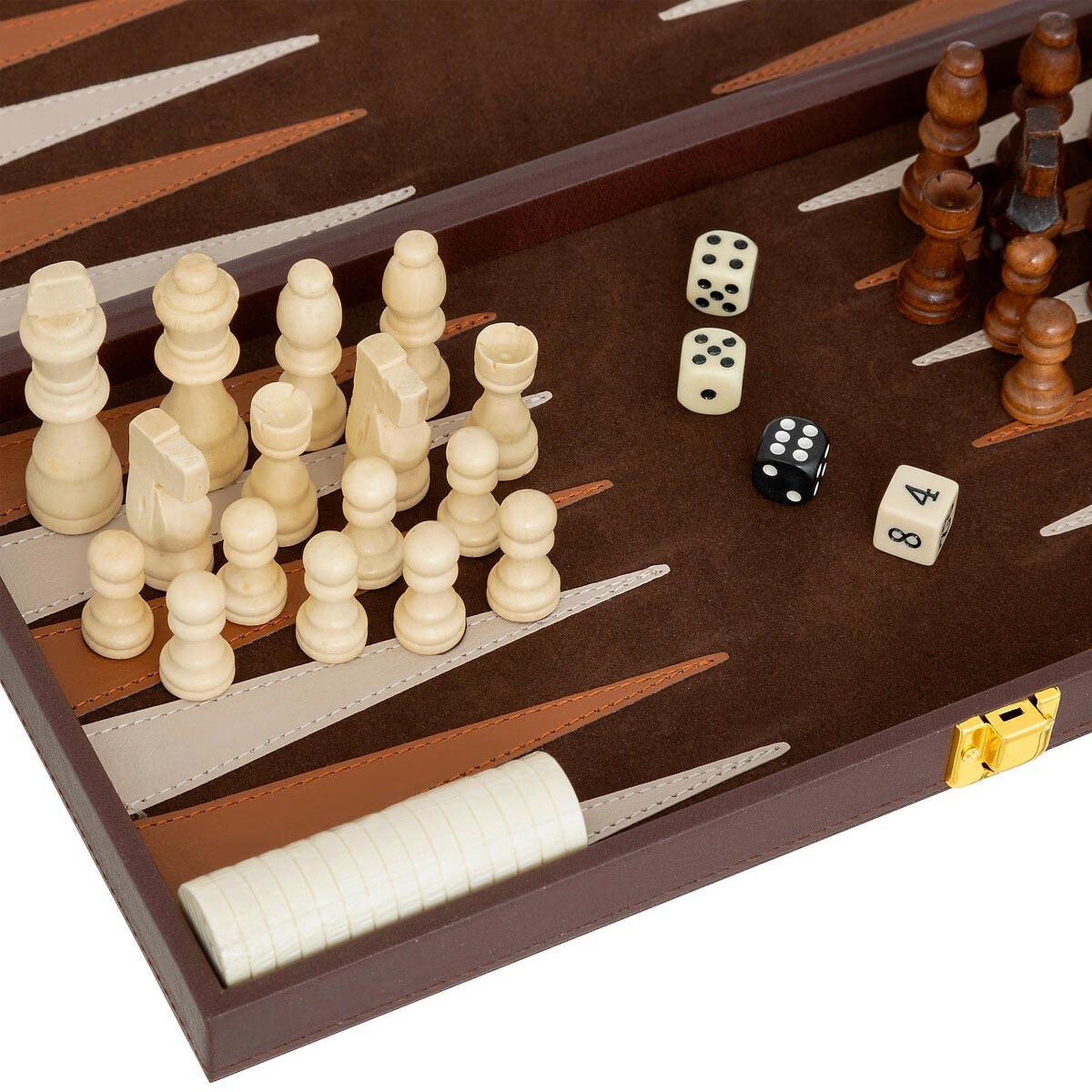 Voir la diapositive 4 : ATMOSPHERA Jeu de backgammon & d'échec  jule  40cm marron