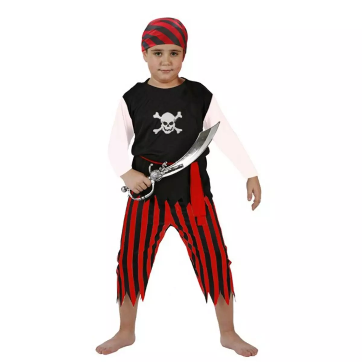 ATOSA Deguisement Enfant Le Pirate Jambes Rouges - 8/10 ans (128 à 140 cm)