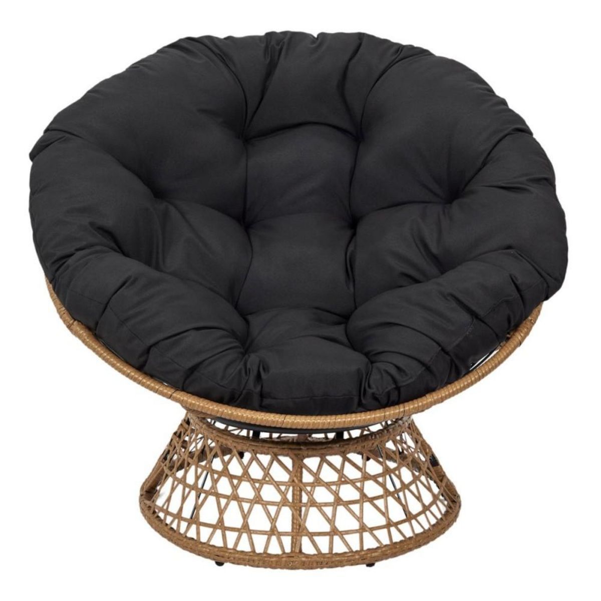 The Home Deco Factory Fauteuil d'extérieur avec coussin noir