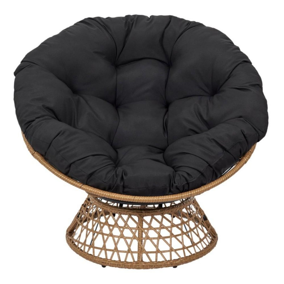 The Home Deco Factory Fauteuil d'extérieur avec coussin noir