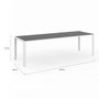 Voir la diapositive 5 : ID MARKET Salon de jardin MADRID table 240 CM et 10 chaises empilables blanc et gris