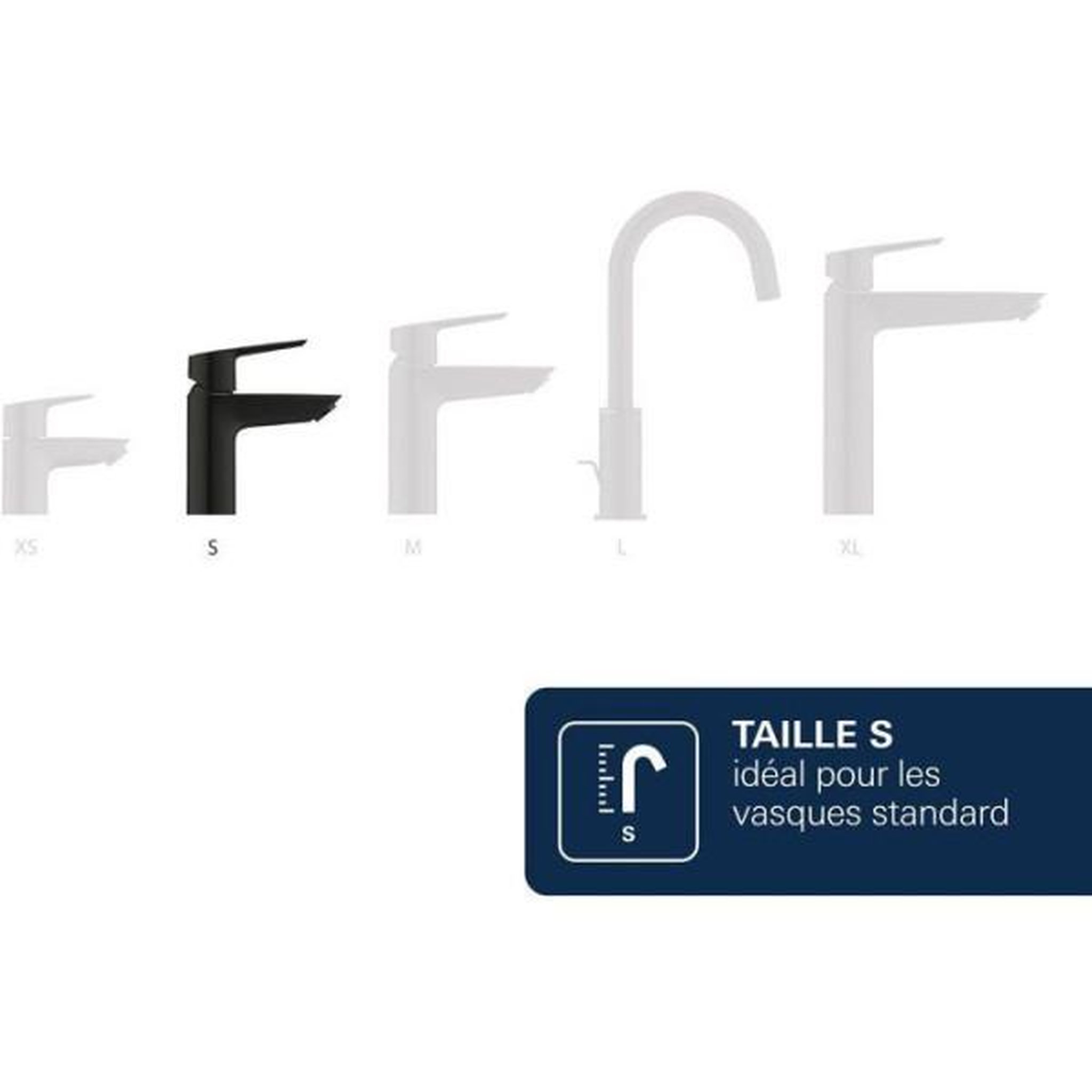 Voir la diapositive 6 : Grohe Mitigeur de lavabo - grohe dice - taille s - clic-clac - noir mat