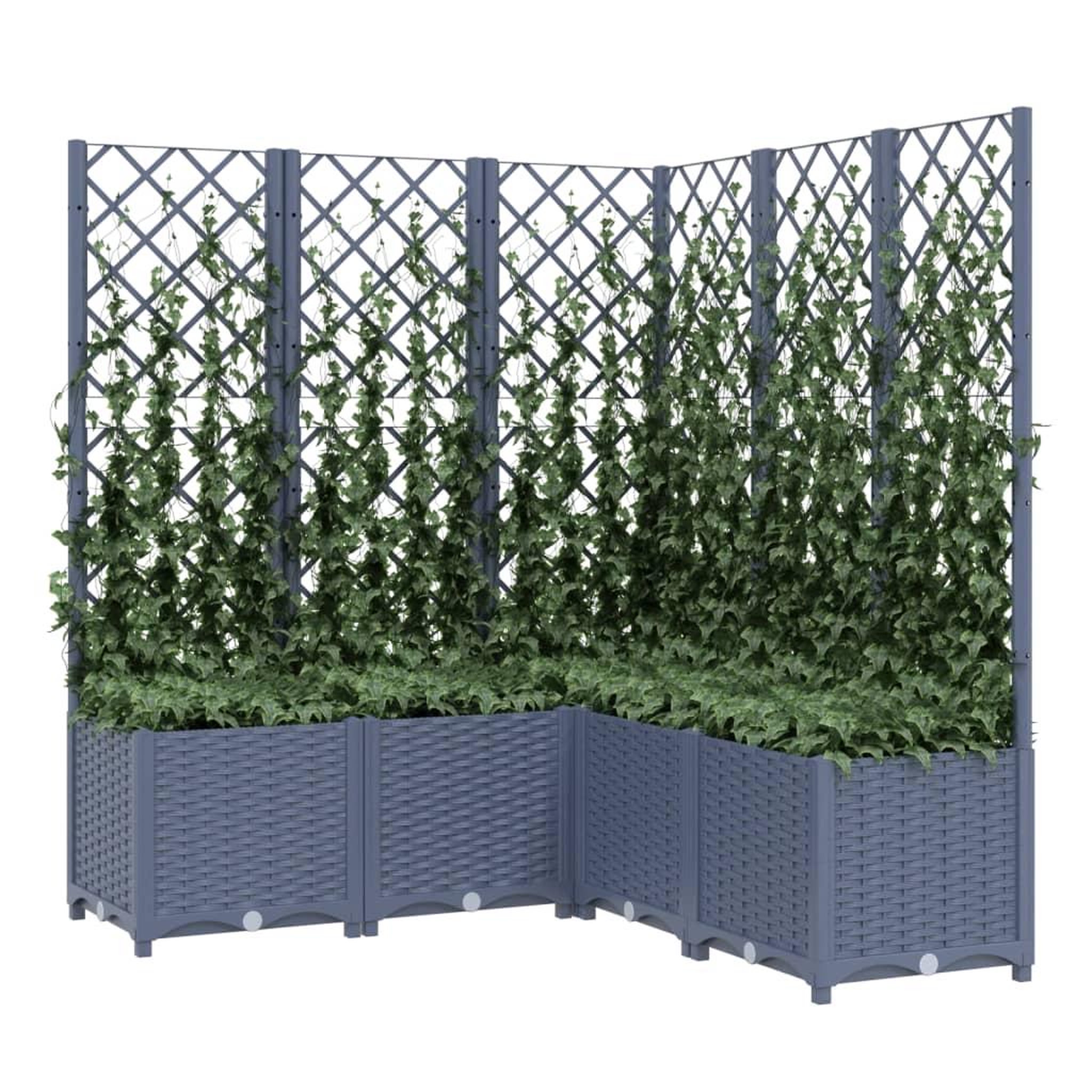 Voir la diapositive 3 : VIDAXL Jardiniere avec treillis bleu gris 120x120x136 cm PP