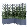 Voir la diapositive 3 : VIDAXL Jardiniere avec treillis bleu gris 120x120x136 cm PP