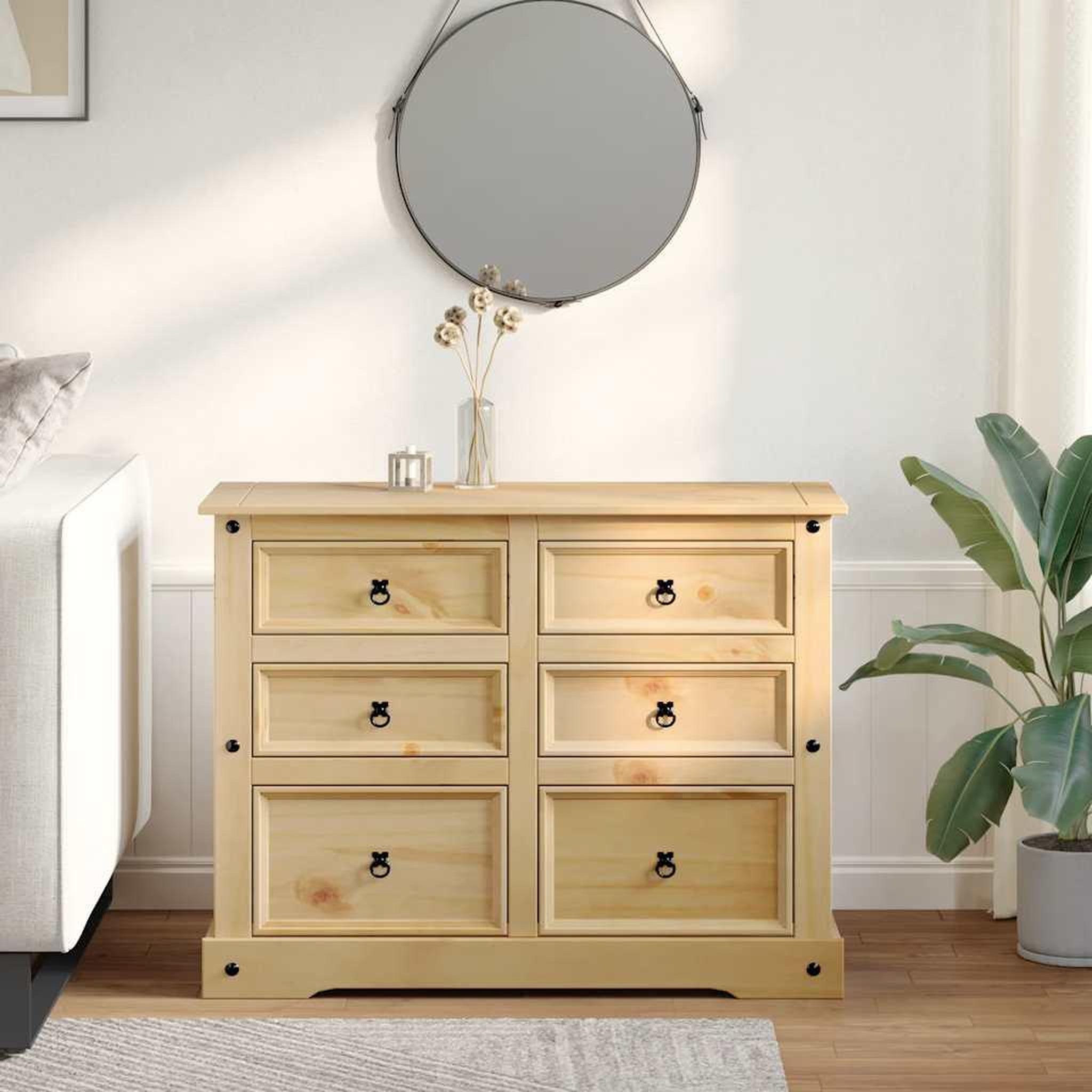 Voir la diapositive 3 : VIDAXL Commode  112x48x91 cm bois massif de pin