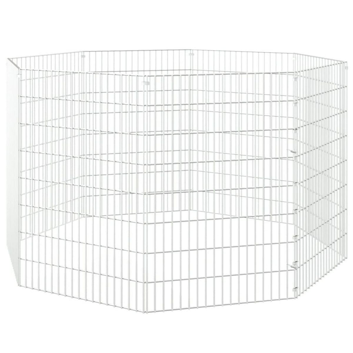 VIDAXL Enclos pour animaux en liberte 8 panneaux 54x80cm fer galvanise