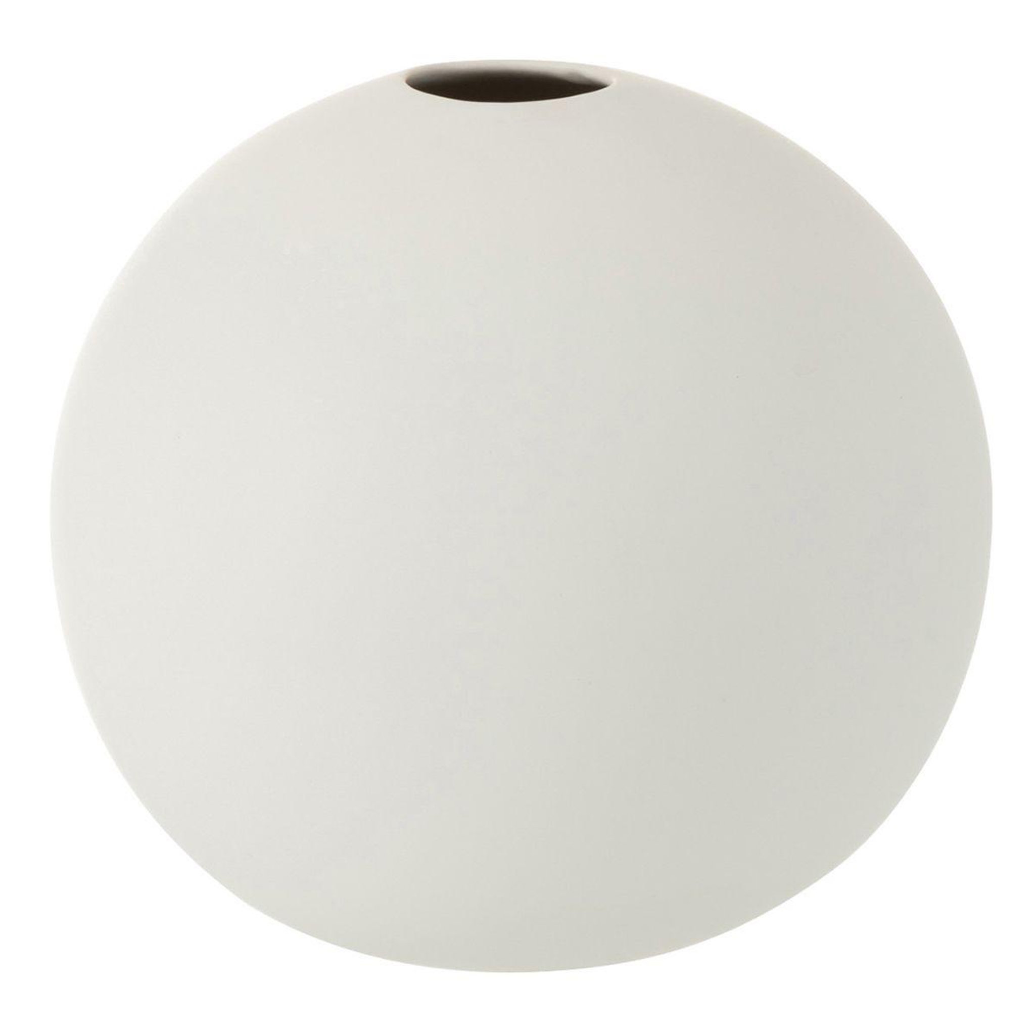 J-LINE Vase design  boule céramique  18cm blanc mat