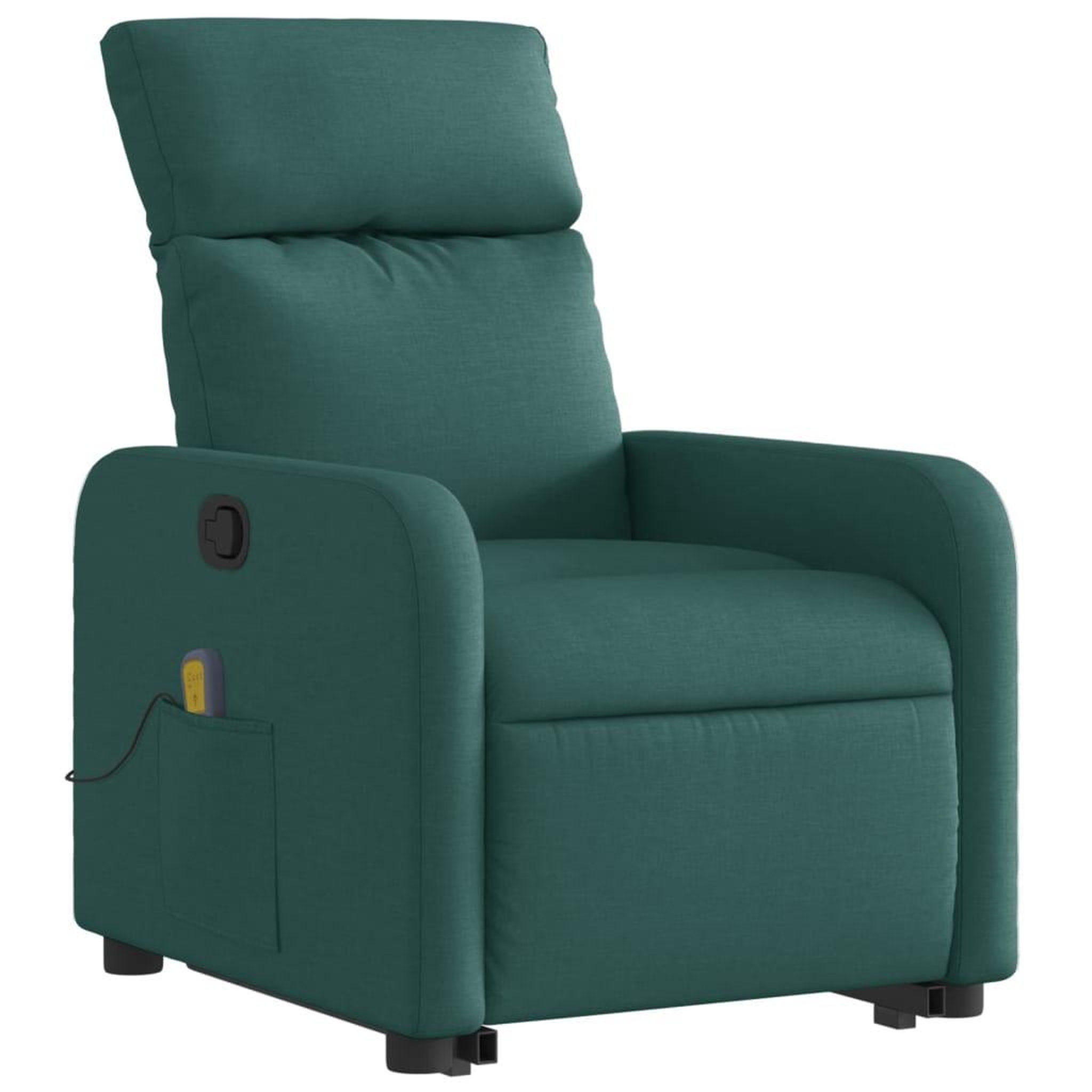 Voir la diapositive 3 : VIDAXL Fauteuil inclinable de massage Vert fonce Tissu
