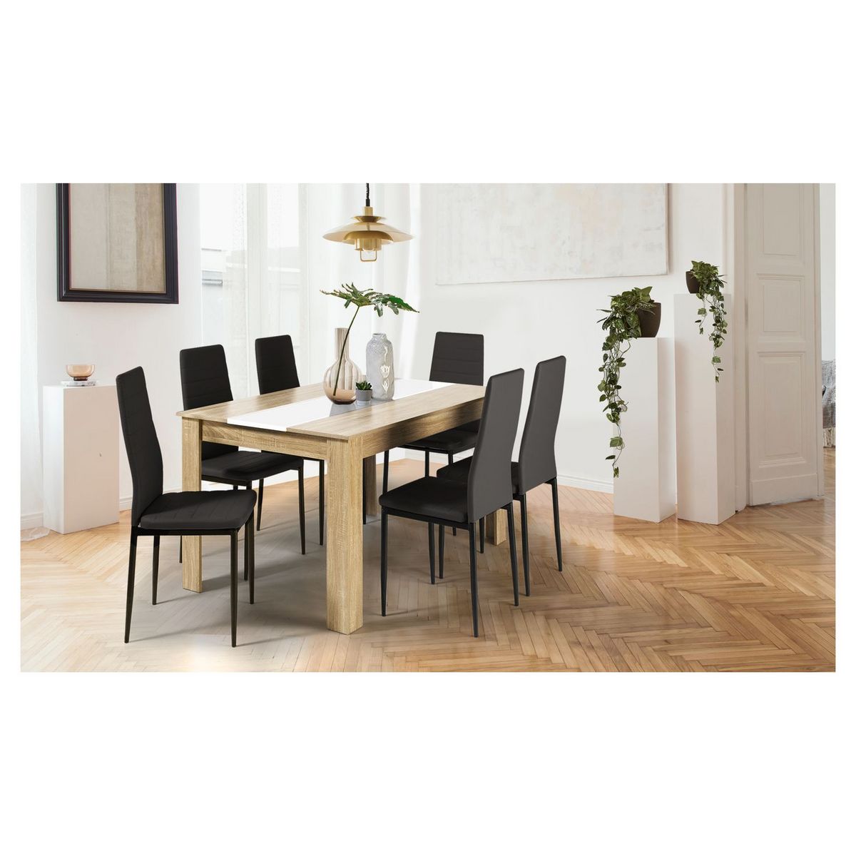 Table de repas fixe contemporaine 140 cm 