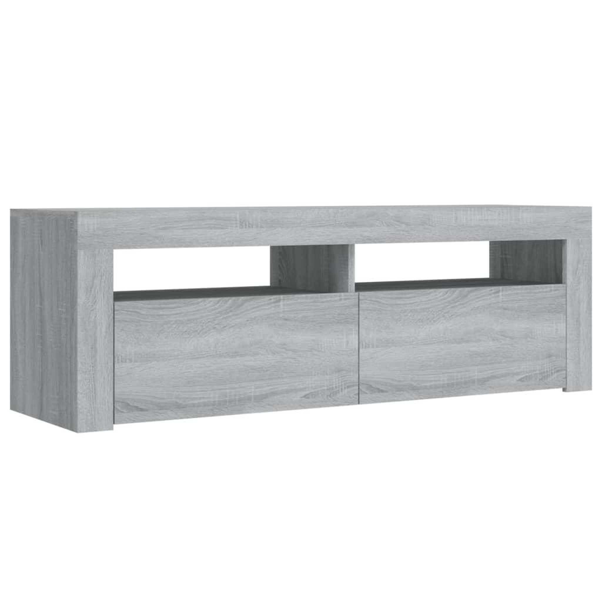 Voir la diapositive 3 : VIDAXL Meuble TV avec lumieres LED sonoma gris 120x35x40 cm