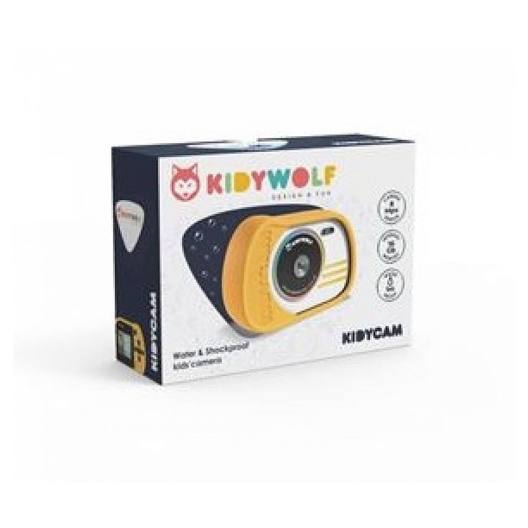 Voir la diapositive 2 : KIDYWOLF Kidycam Appareil photo enfant numérique jaune