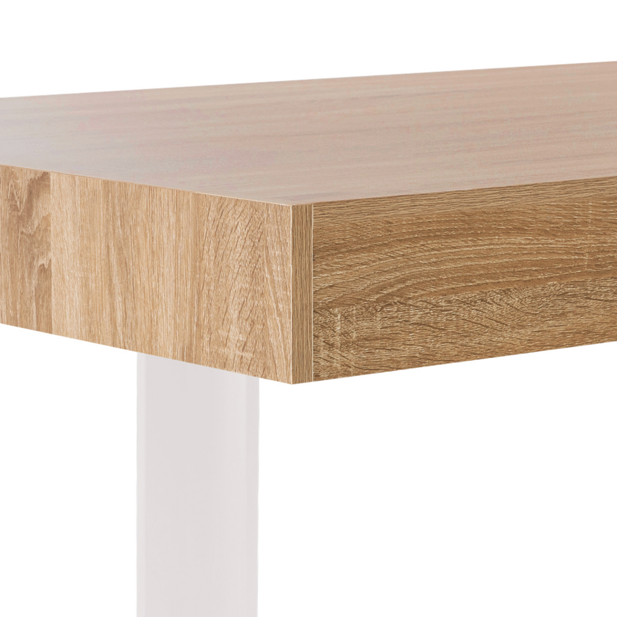 ID MARKET Table à manger rectangle PHOENIX 6 personnes bois et blanc 160 cm