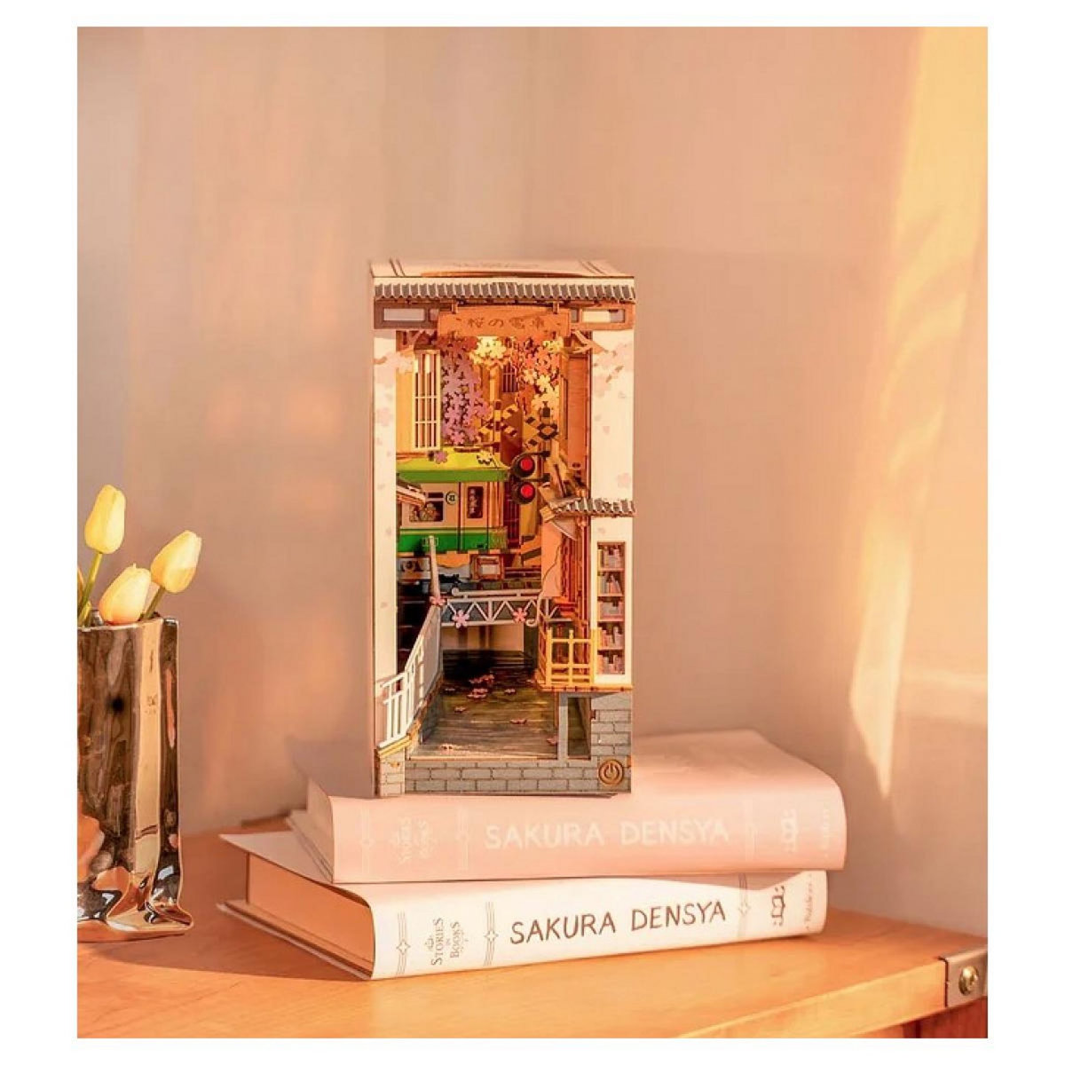 ROBOTIME Serre livre en bois Sakura Densya