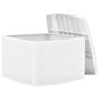 Voir la diapositive 3 : VIDAXL Table d'appoint Blanc 54x54x36,5 cm Plastique