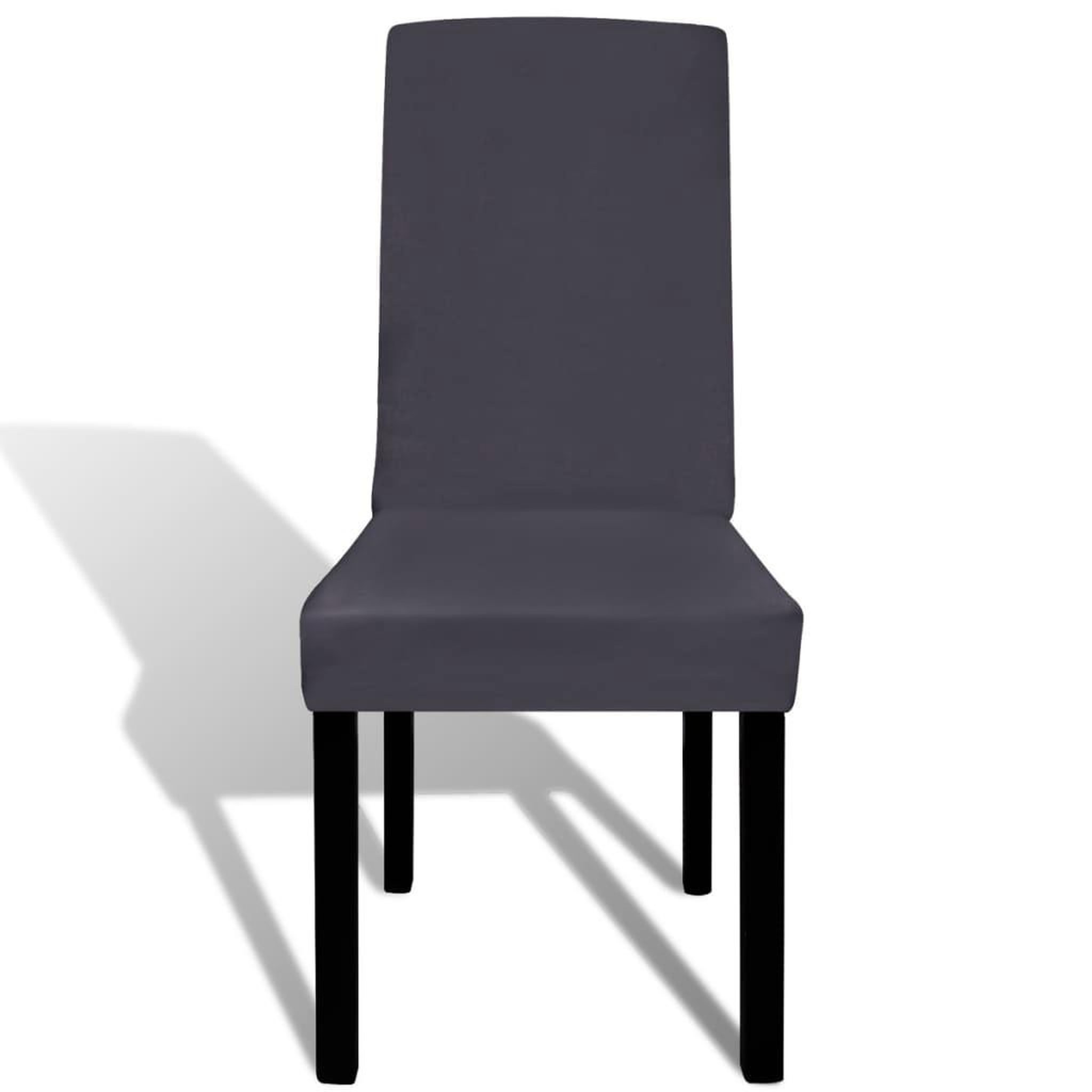 Voir la diapositive 3 : VIDAXL Housse de chaise droite extensible 6 pcs anthracite