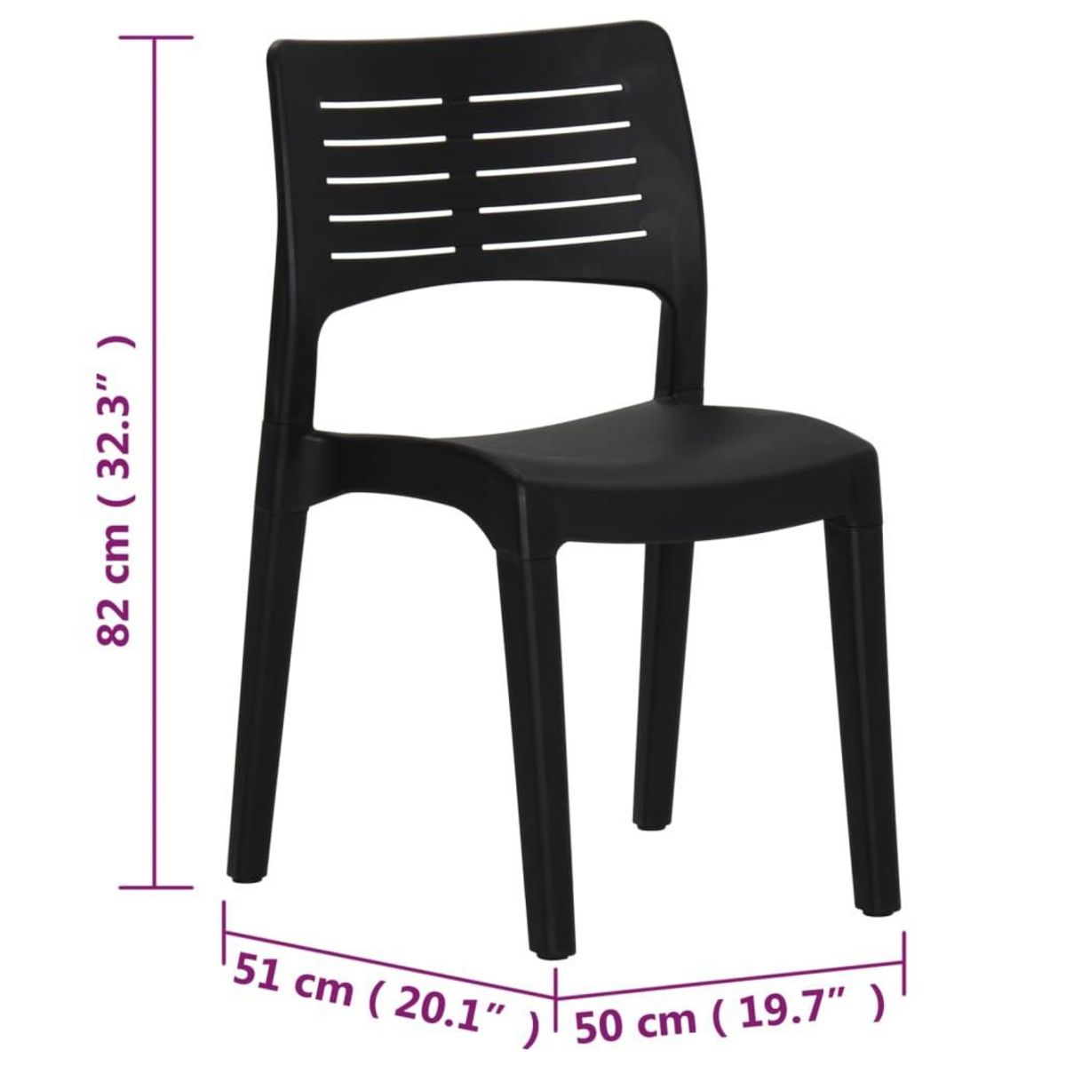 VIDAXL Chaises de jardin lot de 2 Anthracite Polypropylene