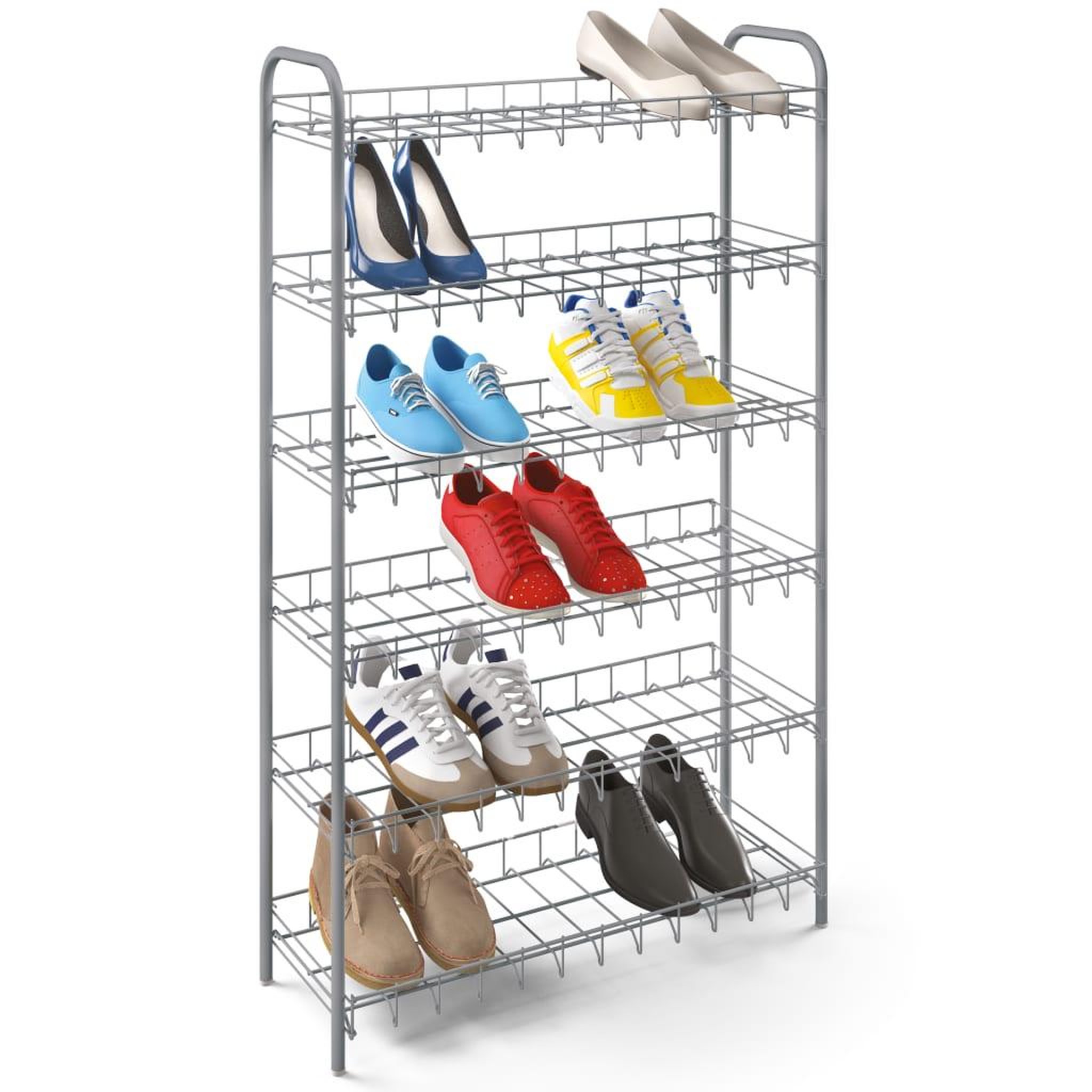 Voir la diapositive 1 : Metaltex Metaltex Etagere a chaussures a 6 niveaux Shoe 6 Gris argente