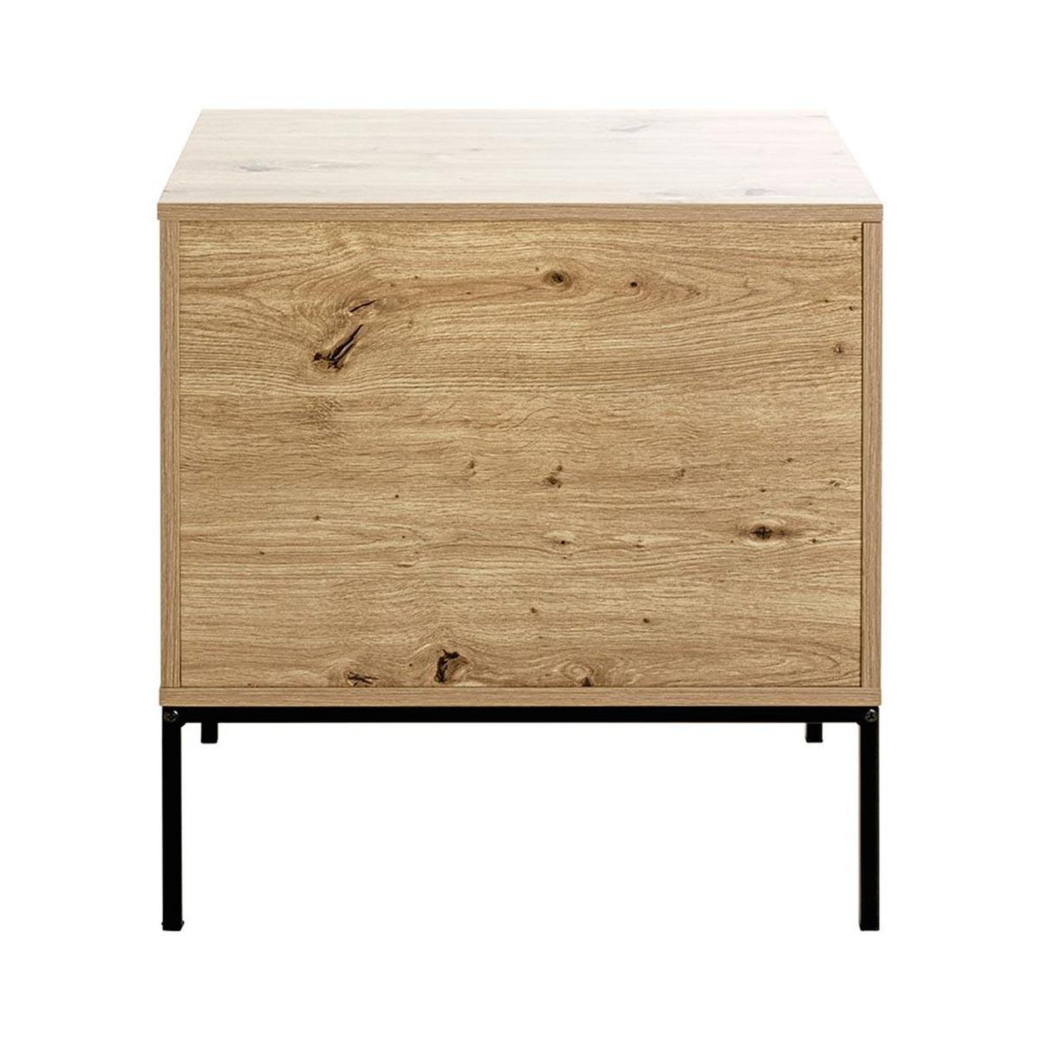 Voir la diapositive 4 : Paris Prix Table de chevet 1 tiroir  rito  60cm naturel & noir
