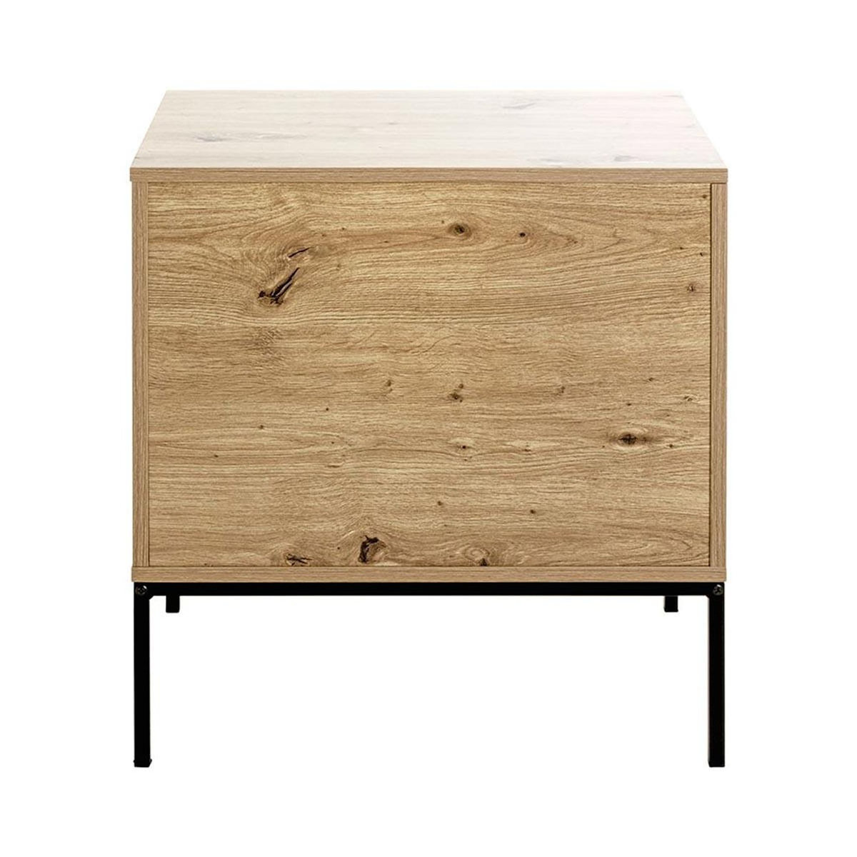 Paris Prix Table de Chevet 1 Tiroir  Rito  60cm Naturel & Noir