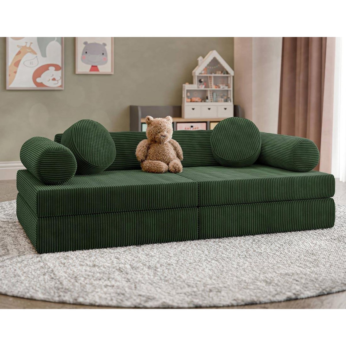 BEST MOBILIER Ines - canapé droit 2 places en velours côtelé