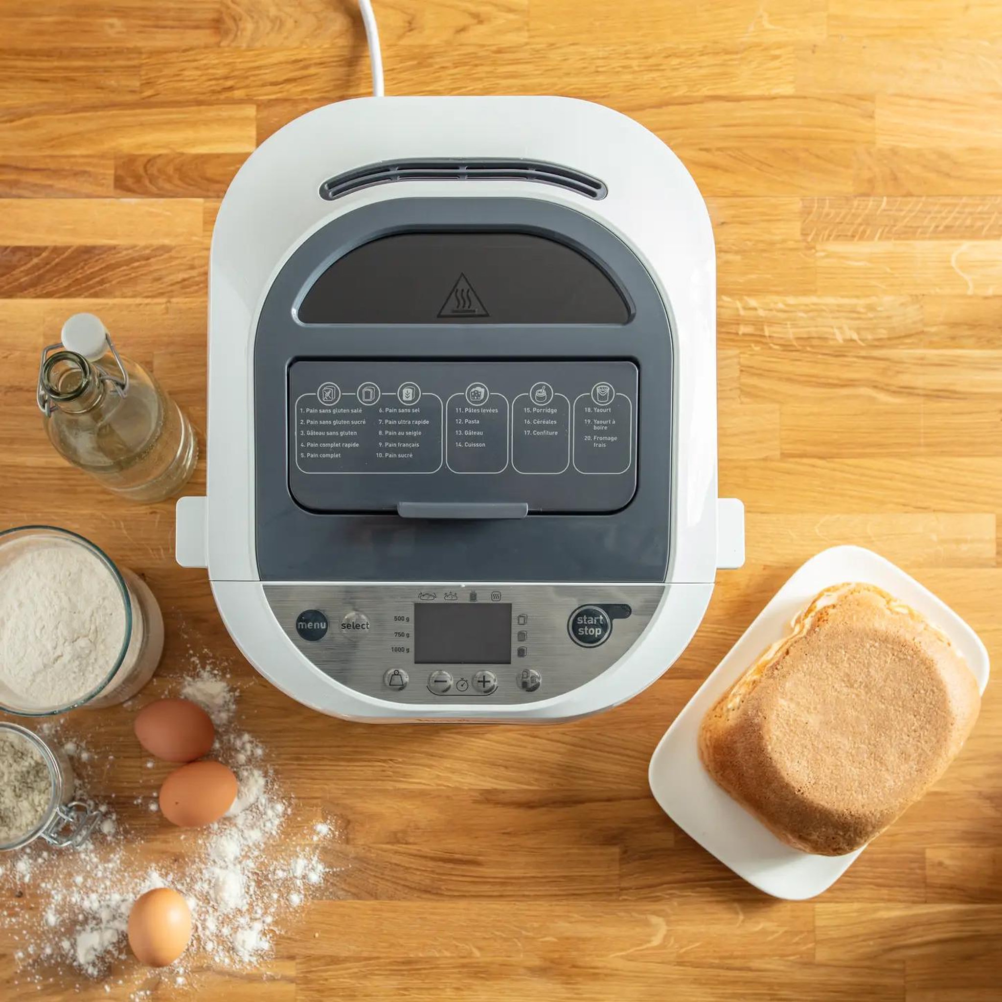 Voir la diapositive 3 : MOULINEX Machine à pain 1kg 720w blanc - ow250110