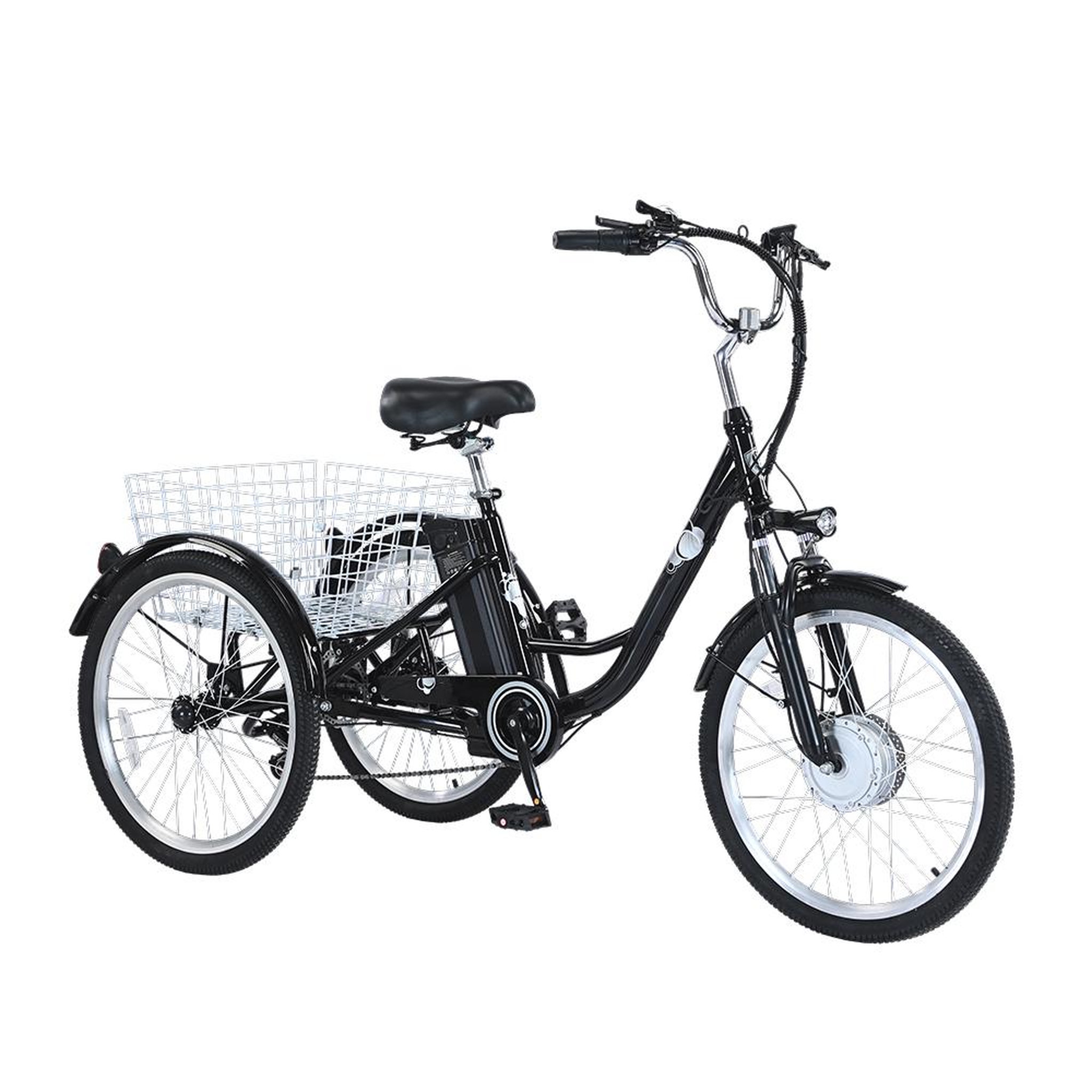 Voir la diapositive 2 : BEZIOR Tricycle électrique M300 24 , batterie 36V 15Ah, vélo urbain stable à 3 roues, noir
