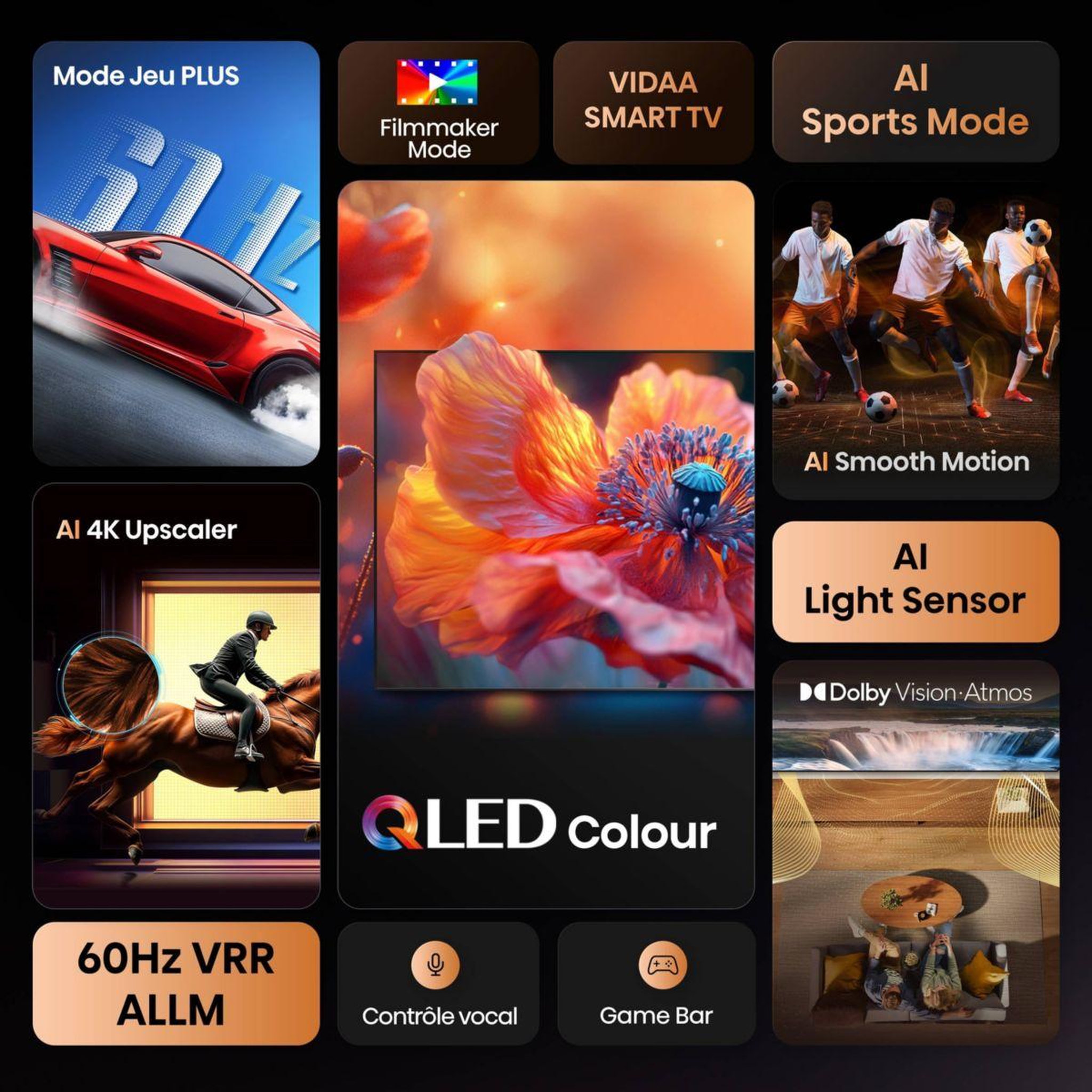 Voir la diapositive 3 : Hisense TV QLED 75E7Q 2025 (189cm)