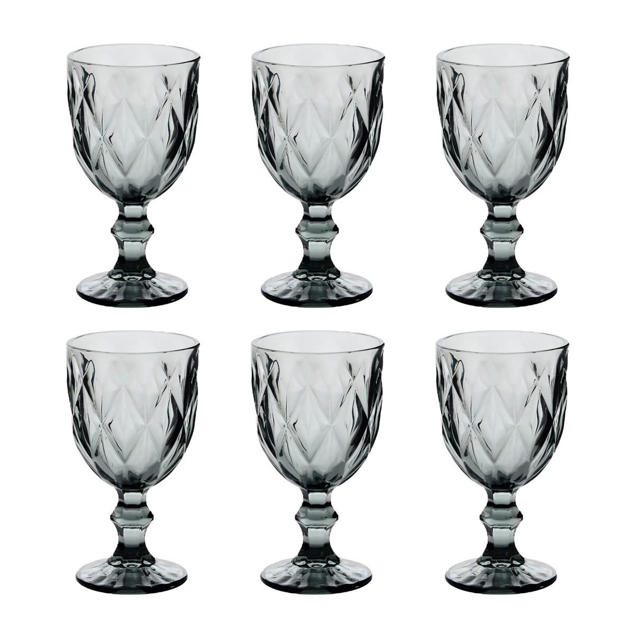 SECRET DE GOURMET Lot de 6 verres à vin  lea  23cl gris