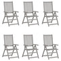 Voir la diapositive 2 : VIDAXL Chaises inclinables de jardin lot de 6 et coussins Bois acacia