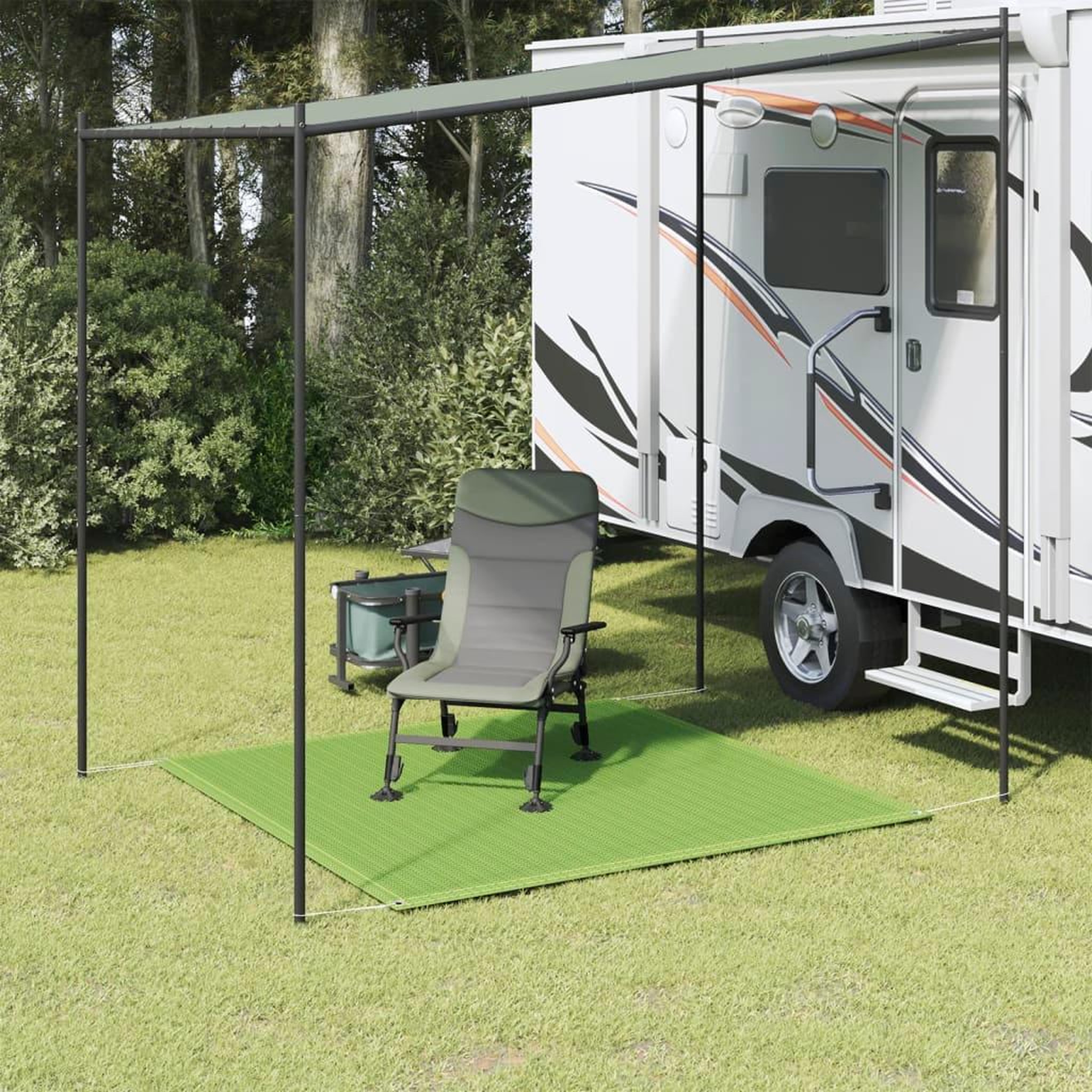 VIDAXL Tapis de tente vert clair 200x200 cm PEHD