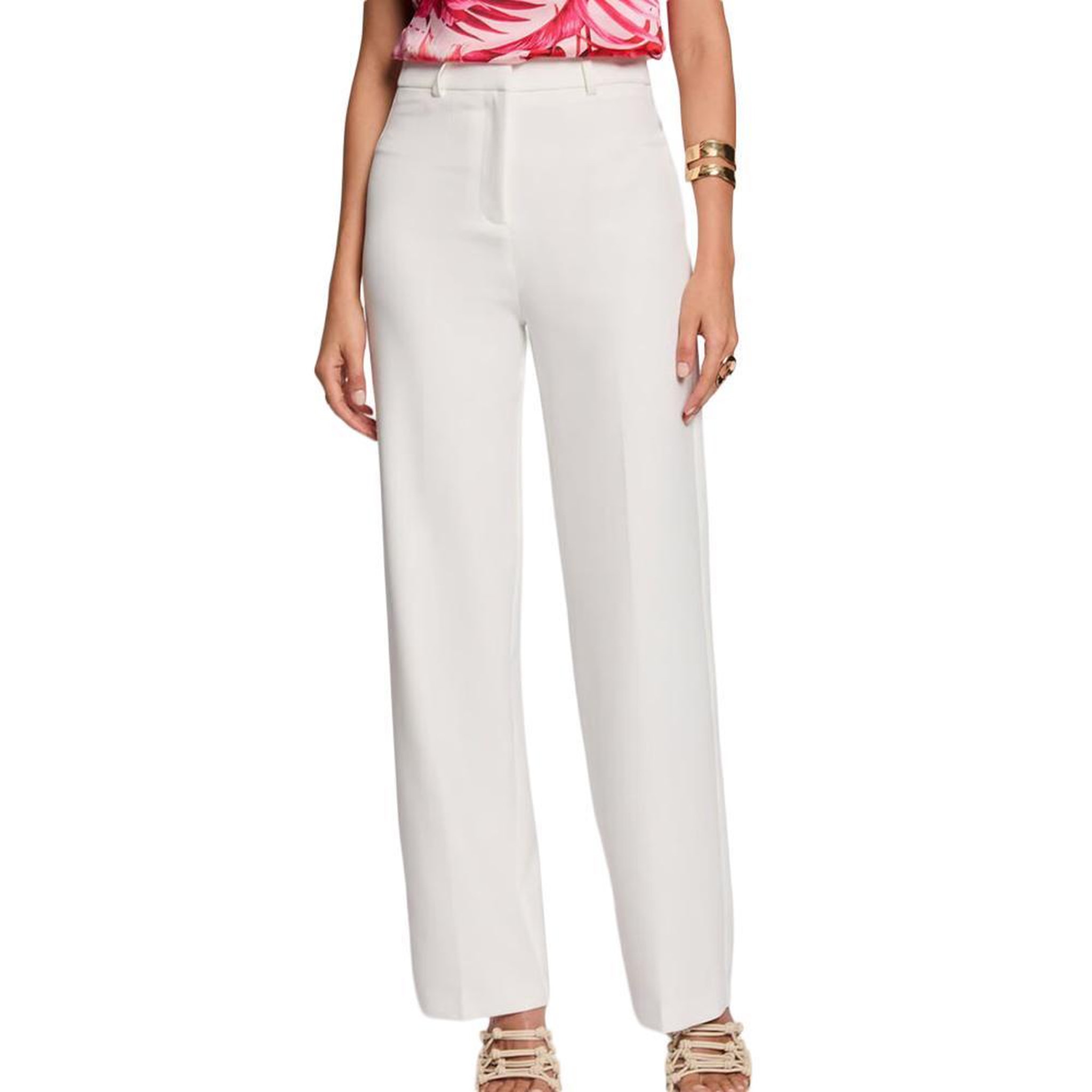 MORGAN Pantalons fluide blanc femme morgan uni. Coloris disponibles : Blanc